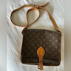 Vintage LOUIS VUITTON Monogram Cartesier Shoulder Bag